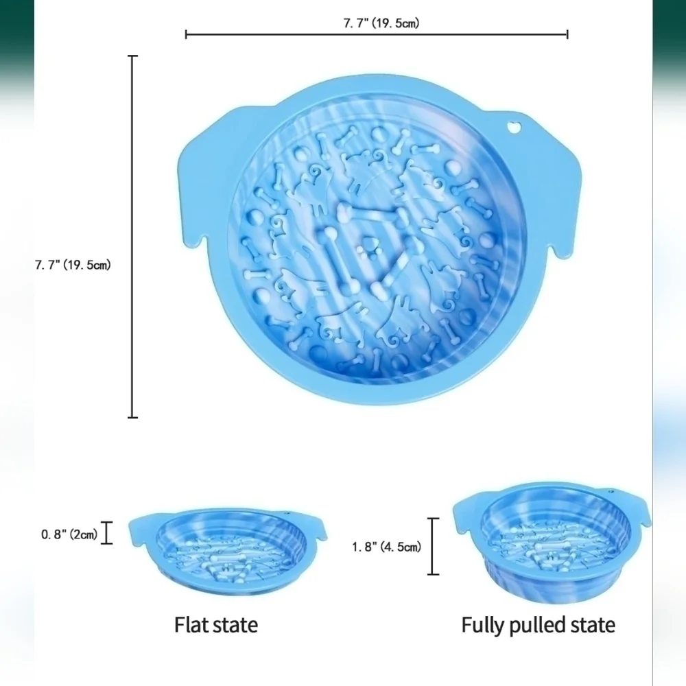 Foldable Licking Slow Food Bowl, Multi-Functional Slow Feeder Bowl